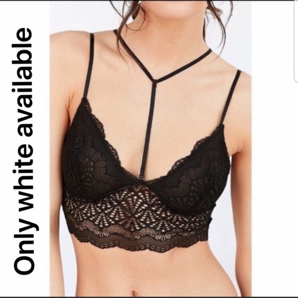 Anemone Other - White Lace Choker Longline Bralette Small Medium